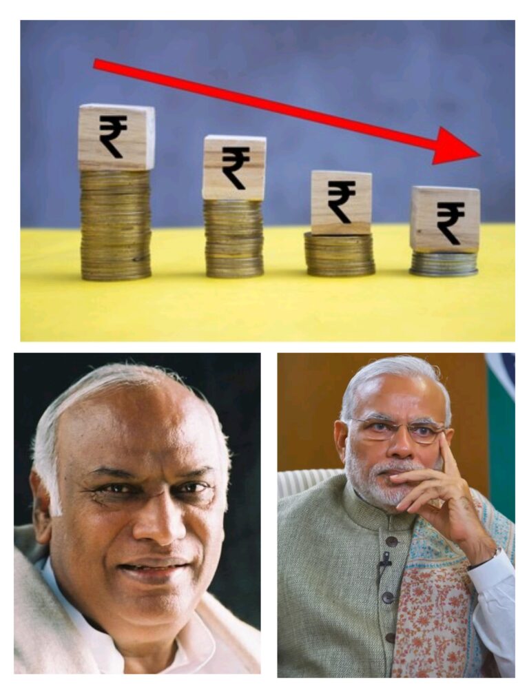 रुपयाच्या घसरणीवर मल्लिकार्जुन खरगे यांची मोदींवर उपहासात्मक टीका