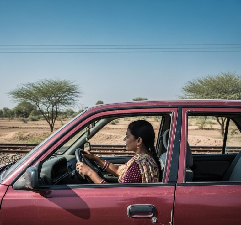 महिलेने रेल्वे रुळांवरून कार चालवली; वाहतूक ठप्प.